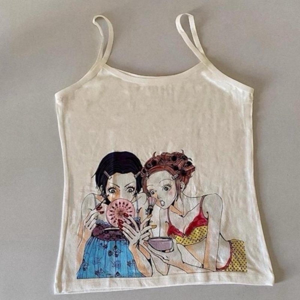 Nana Hachi Anime Tank Top Cream 90s Crop Aesthetic Figure Japanese Inspirations
